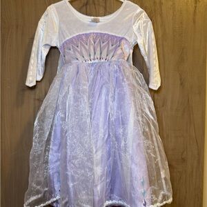 White and Purple Dance Dress with Sparkly Overlay
